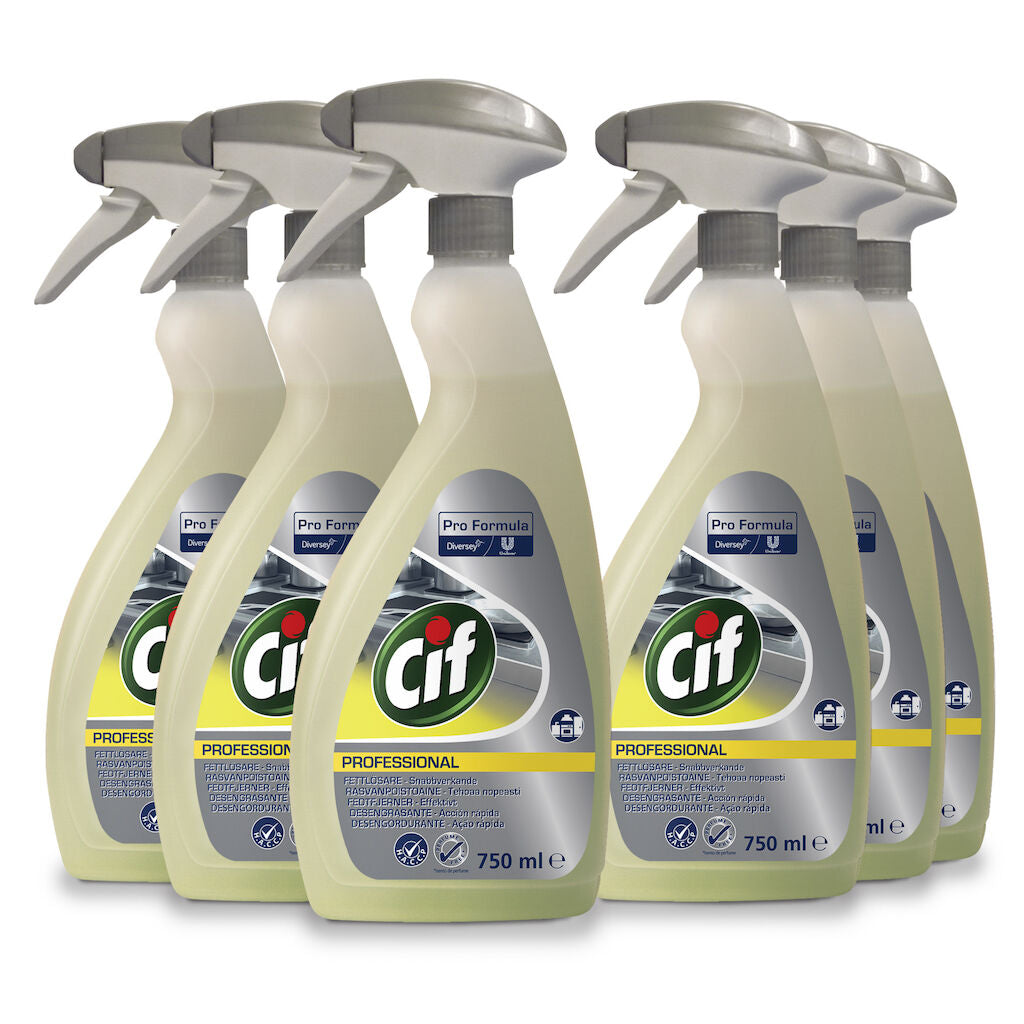 CIF PRO POWER DEGREASER Caixa 6 Unidades Spray 750ml