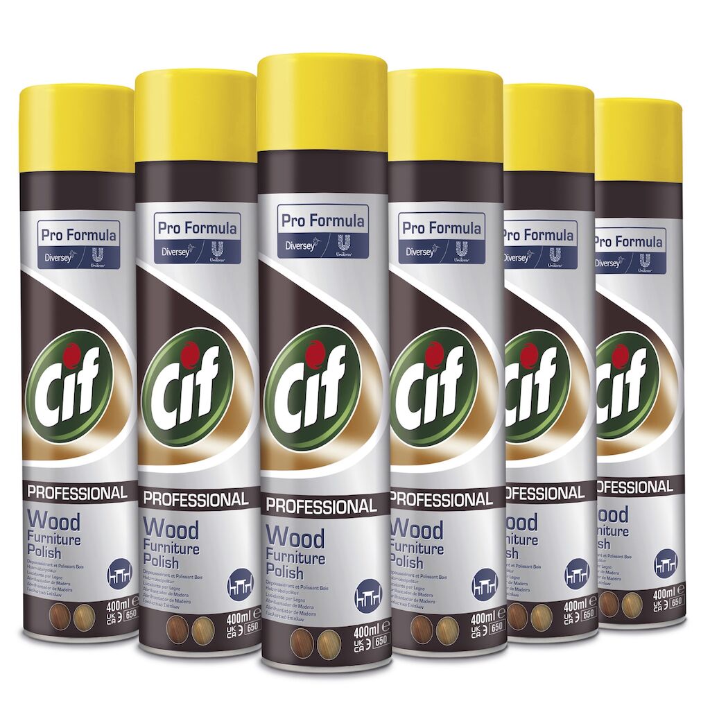 CIF PRO WOOD POLISH Spray Limpeza Madeiras 400ml Caixa 6 Unidades