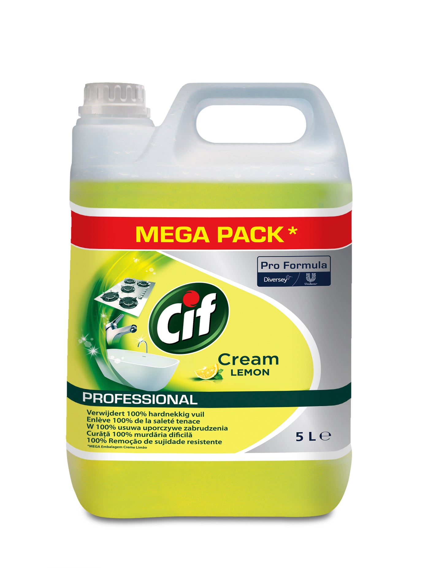 CIF PRO CREME LIMÃO creme limpeza detergente profissional garrafão 5L PROFORMULA DIVERSEY