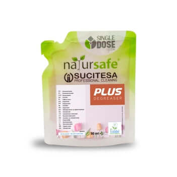 Desengordurante Multiusos Ecológico Concentrado em Monodoses da NATURSAFE PLUS em embalagem de monodose.