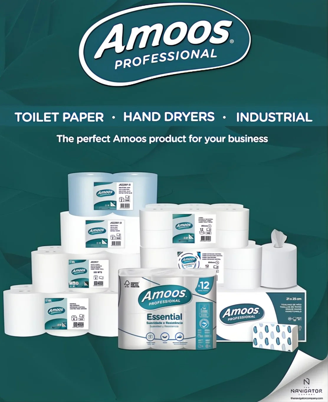Papel Higiénico Folha-a-Folha Amoos Bulk e produtos Amoos para uso profissional