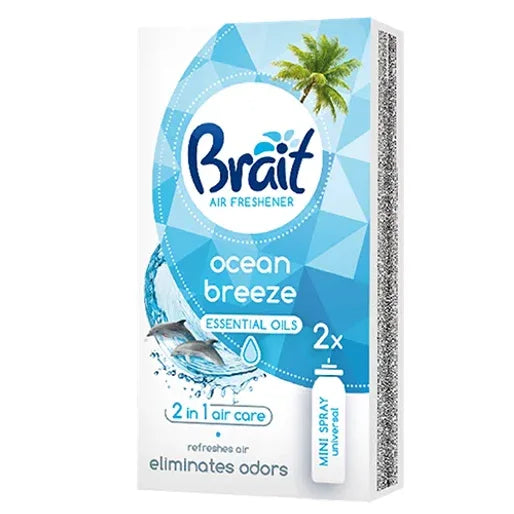 Recarga de Spray Ambientador Mini para Casa de Banho | embalagem Brait Spray Refiller | 2x10ml