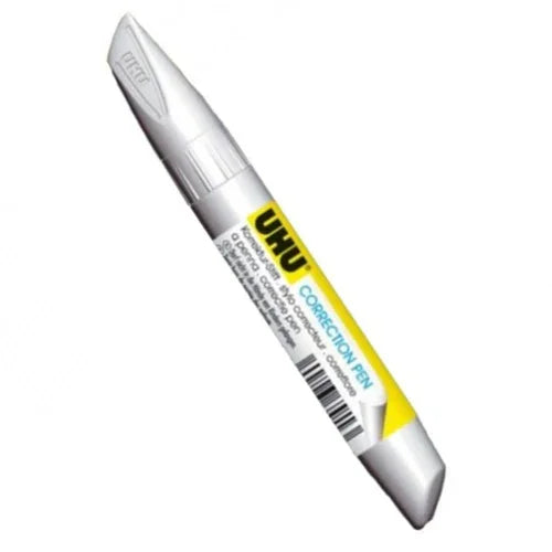 Caneta Corretora UHU 8ml, caneta corretora UHU para edição rápida de textos.