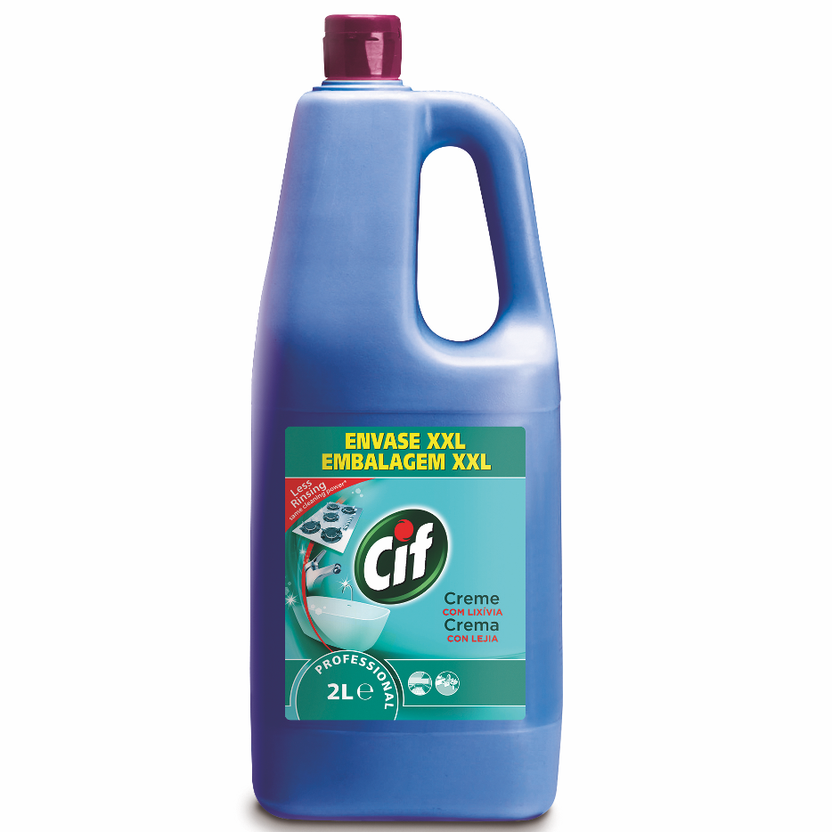 CIF PRO CREME LIXIVIA Creme Limpeza com Lixívia Profissional Empresas Garrafa 2L DIVERSEY PROFORMULA