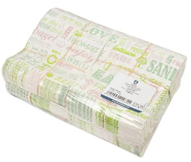 Papel Bolsa Anti-Gordura Parole 13x14 em embalagem com design colorido, pack de 1000 folhas