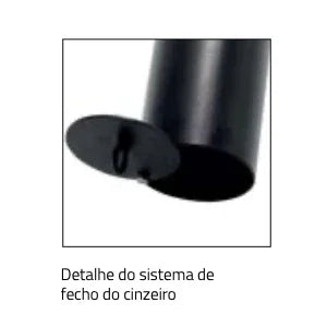 Cinzeiro Parede Inox Tubular 1,5L