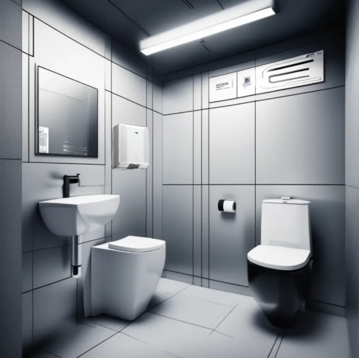 Secador Mãos Elétrico ABS Branco Empresas Casa de Banho LOSDI OPTIC CS-200-X
