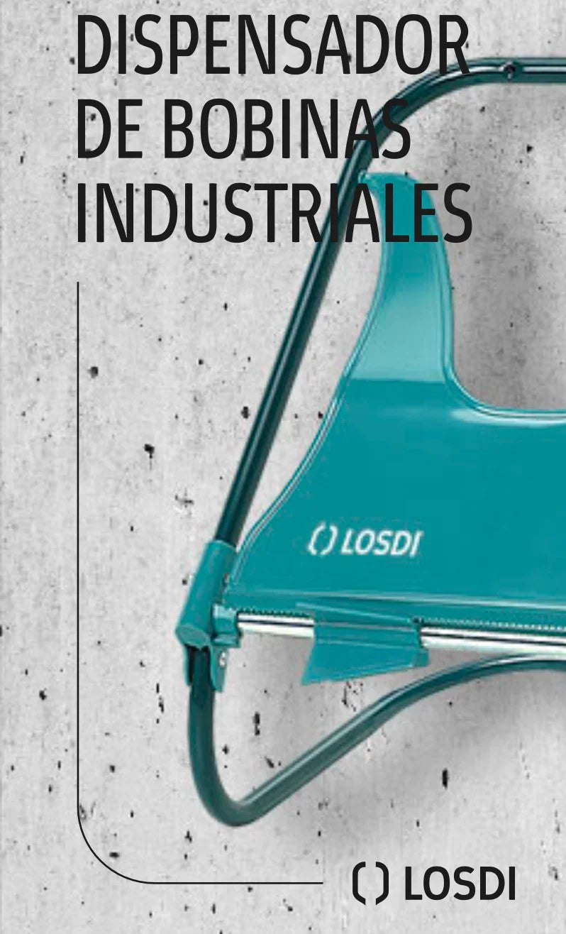 Dispensador de Rolo Papel Industrial Mural da Losdi, ideal para uso intensivo e robusto em ambientes industriais.