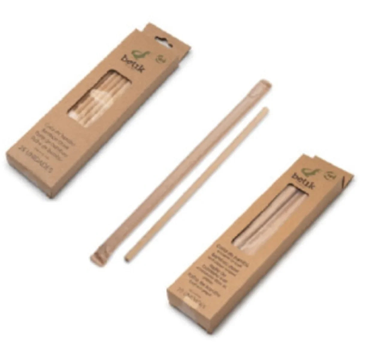 Palhinhas Bambu Natural Individuais 20cm