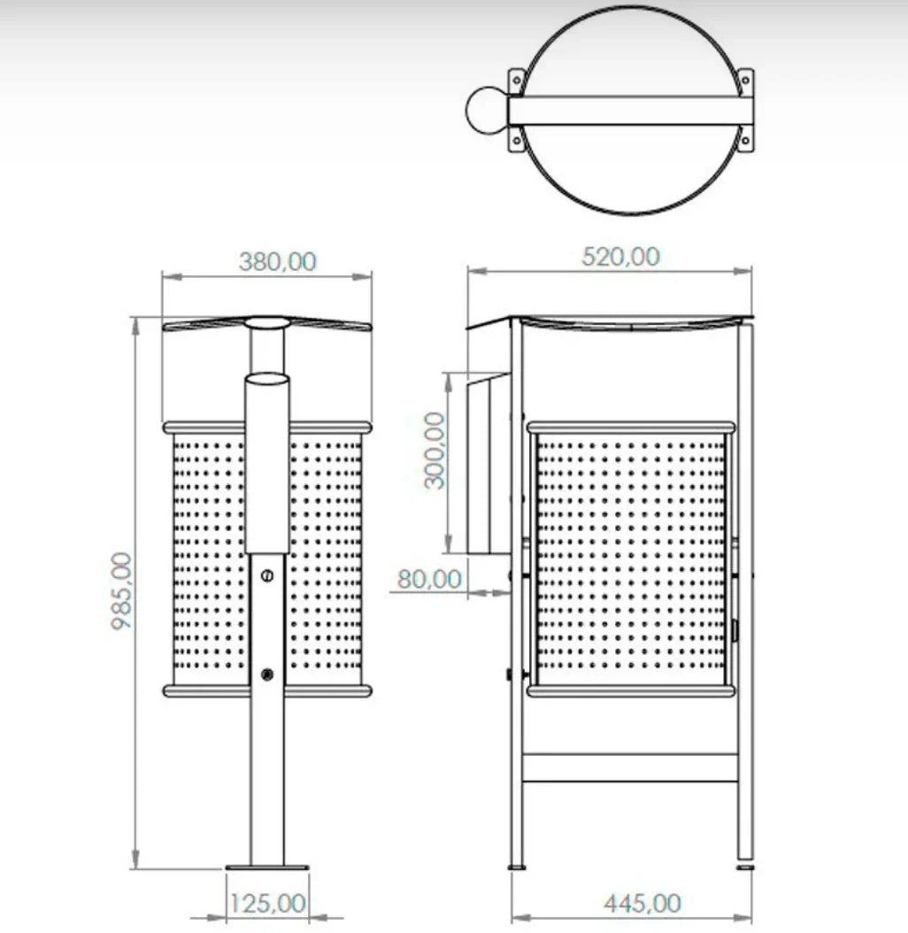 Papeleira Urbana Metálica para Exterior