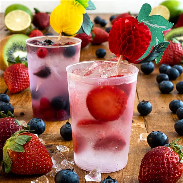 Copo Plástico PP Forte Reutilizável 300ml para bebidas e cocktails, ideal para bares, discotecas, festas e eventos.