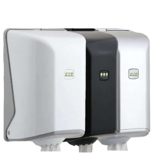 Dispensador Rolo Papel Espiral Branco Preto Cinzento Plástico ABS Cozinhas Mecha Barril Zeta Chaminé Renova Joker Amoos