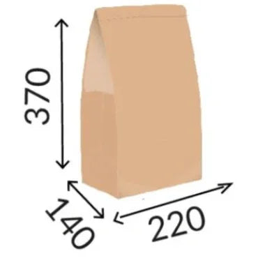 Saco Bolsa Kraft Tipo Americano 22+14x37cm Papel sem Asa Take Away Compras Menu Fruta Comida Loja Supermercado