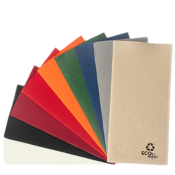 Guardanapos 40x40cm Dobrados 1/8 Cores Branco Eco Nature Azul Bordô Vermelho Preto Verde Cinzento