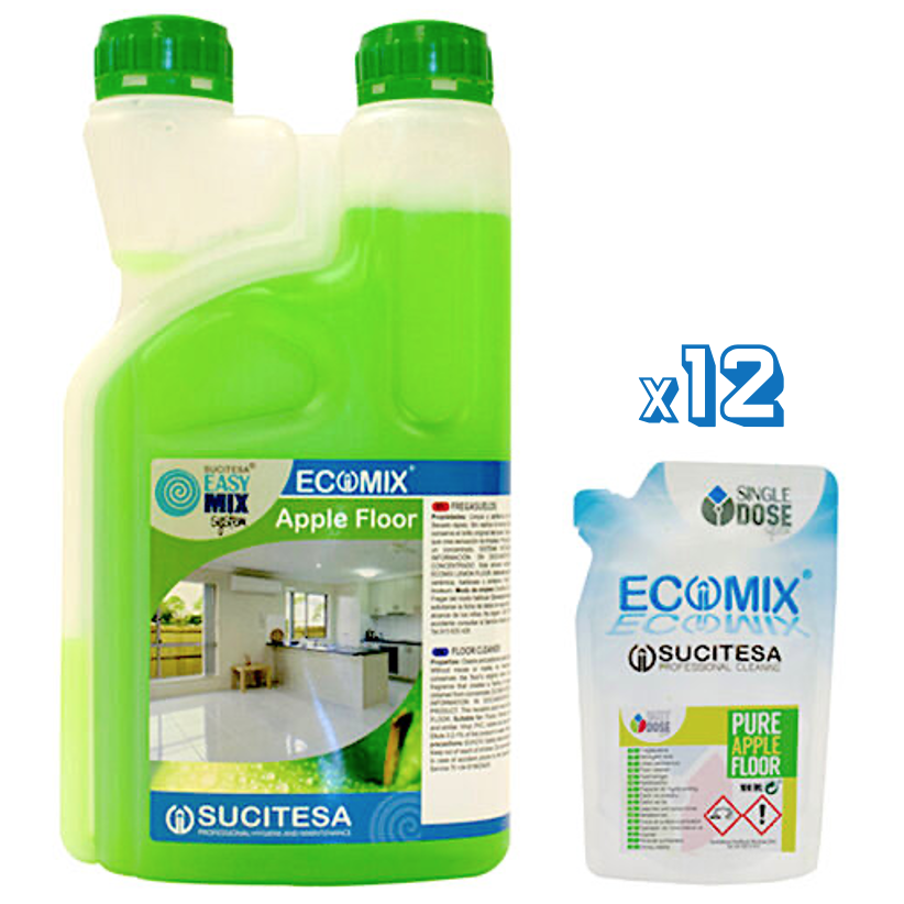 ECOMIX PURE APPLE FLOOR MDS Detergente Pavimentos Perfumado Concentrado Monodose