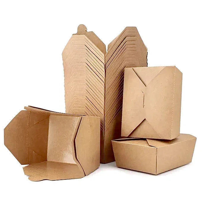 Caixa Take Away Plana 750ml, embalagens americanas de papel para restaurantes, práticas e ecológicas.