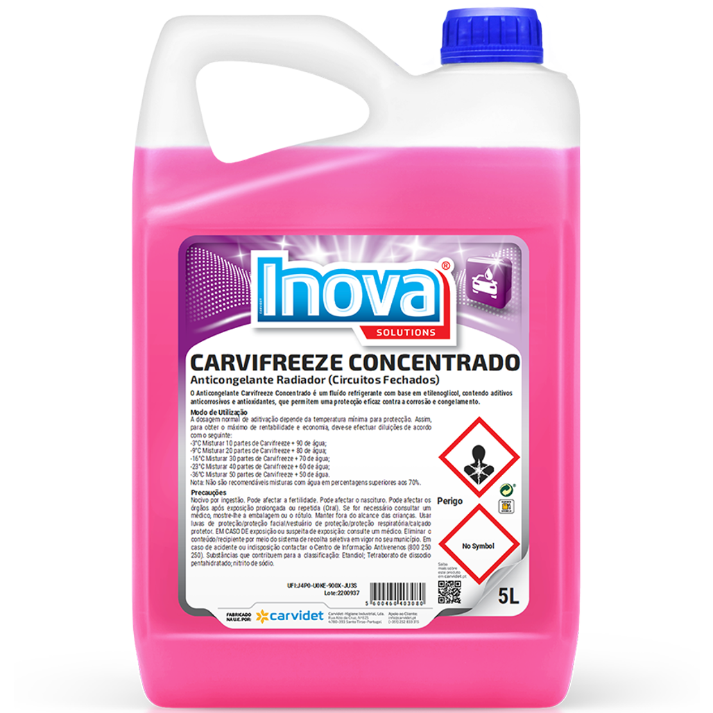 INOVA AUTO CARVIFREEZE C AntiCongelante Concentrado Radiador Automovel Profissional Garrafão 5 litros