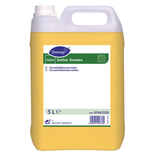 JONTEC JONWAX DIVERSEY Cera Autobrilhante Madeiras Amarela Parquet Cortiça Profissional Garrafão 5L Empresas