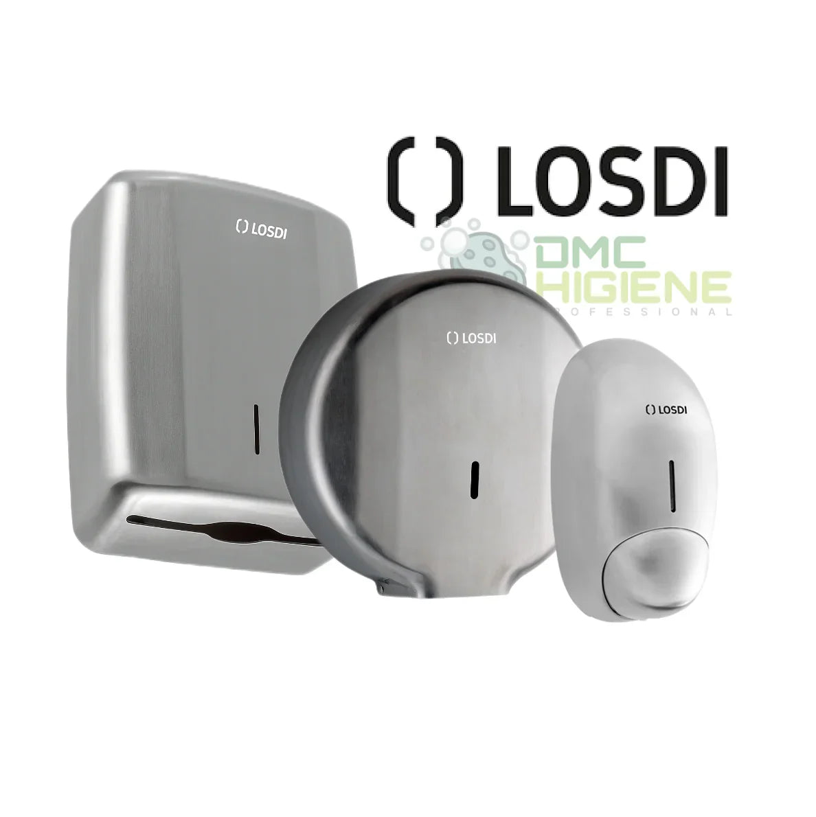 Dispensador Toalhas Mão Zig-Zag Inox Escovado Papel Mãos Higiénico Jumbo Sabonete Liquido Gel Empresas LOSDI ELEGANCE