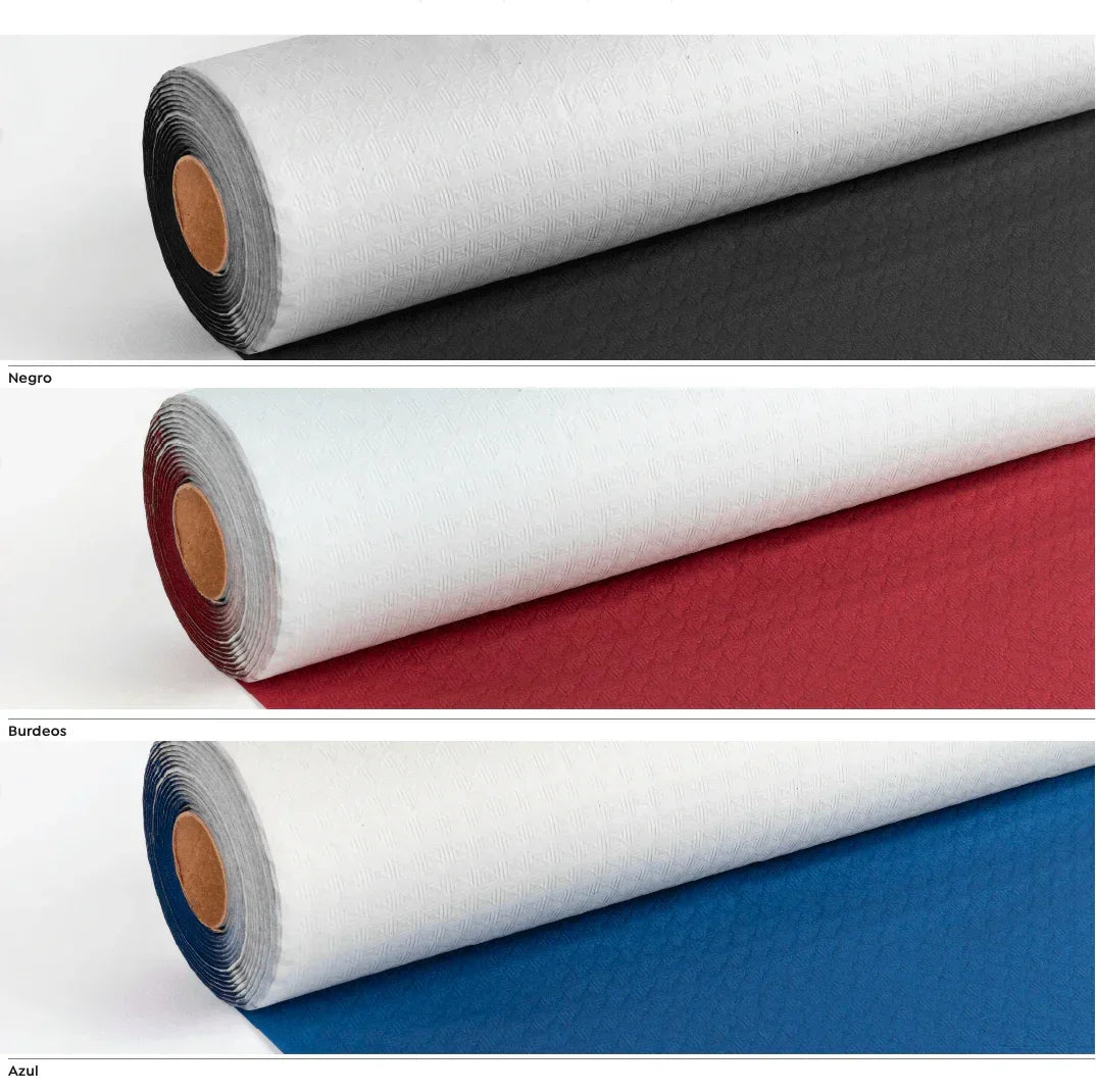 Toalhas de Mesas Pretas em Rolo 100M, rolos de toalhas nas cores preta, burgundy e azul, ideal para decoração de mesas de grandes dimensões