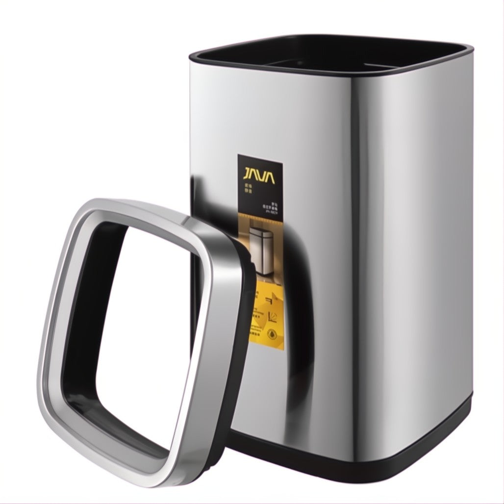 Papeleira Lixo Balde Inox Escovado Aberto 12 Litros Profissional Quarto Hotel Escritório Alta Qualidade Empresas