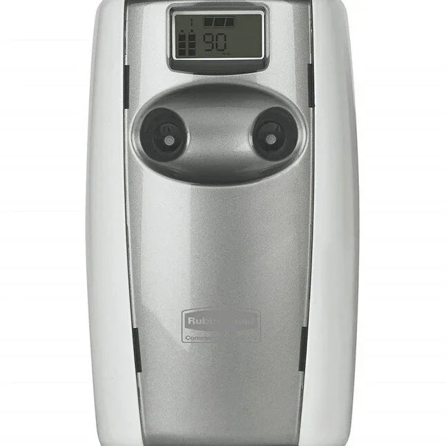 Ambientador Profissional Rubbermaid Microburst Duet em formato compacto com display digital e duplo spray.