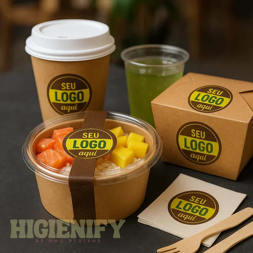 Saco Kraft Asa Torcida Personalizado Embalagem Take Away Cartão Papel Take Away Restaurante Loja Comércio Empresas