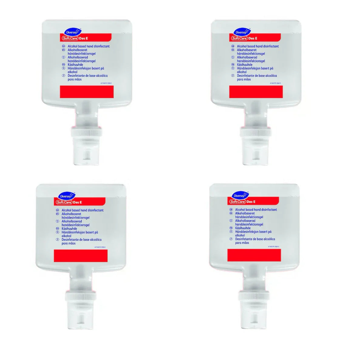 Gel de Mãos Desinfetante Hidroalcoolico Soft Care Med Des E - Recarga de 1300ml por DIVERSEY em embalagem de 4 unidades.