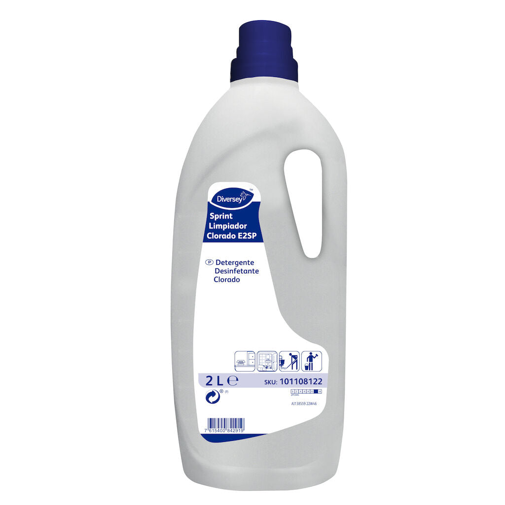 SPRINT LIMPADOR CLORADO Detergente Desinfetante Clorado Concentrado Profissional Empresas DIVERSEY Garrafa 2L