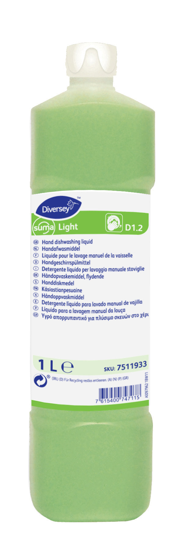 SUMA LIGHT D1.2 Detergente Loiça Manual Concentrado Garrafa 1 litro