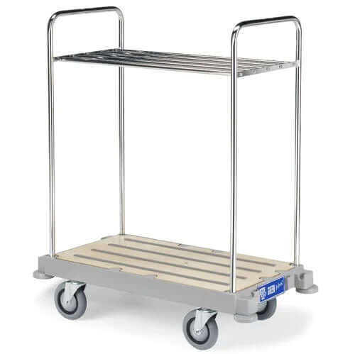 Carrinho Lavandaria Housekeeping TTS com estrutura robusta e capacidade para transporte de roupa suja.