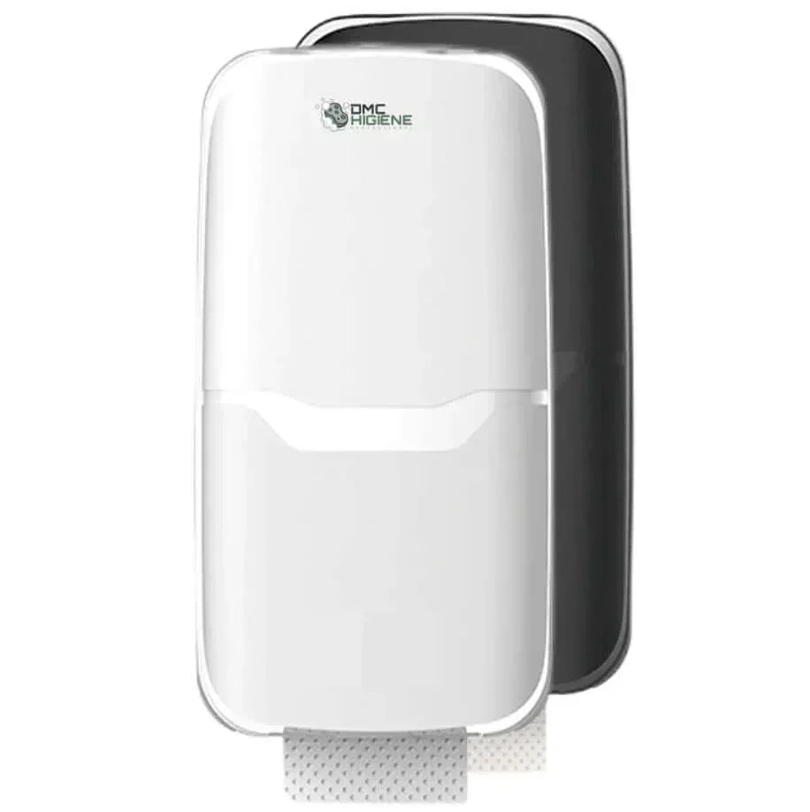 Dispensador Papel Higiénico Folha-a-Folha Zig-Zag Branco Preto Casa de Banho WC Empresas