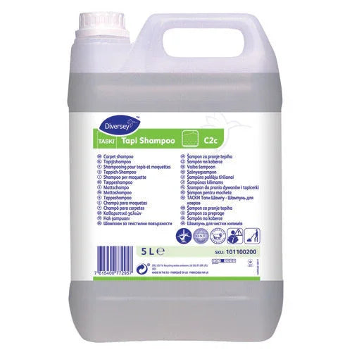 Garrafão de Champô para Alcatifas e Estofos 5L TAPI SHAMPOO de uso profissional, do fabricante DIVERSEY