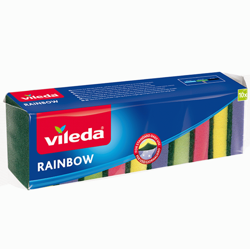 Esfregão Esponja Vileda Style | Pk10 | Conjunto de esponjas coloridas para lavagem eficiente de loiça.