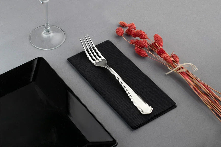 GUARDANAPO PRETO 40x40 AIRSOFT DOBRADO 1/8 Guardanapos Mesa Luxo Restaurante Marisqueira Caixa 480