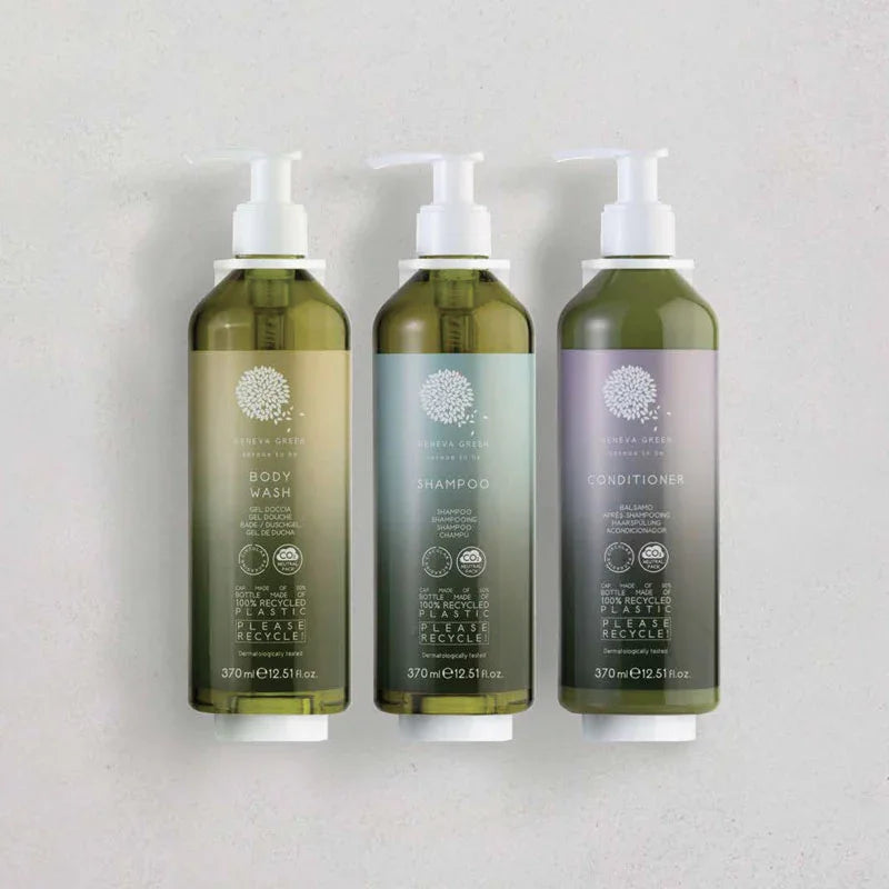 Frascos de Gel de Banho, Champô e Condicionador 370ml, cuidados capilares e corporais para uso em hotéis em alojamentos locais