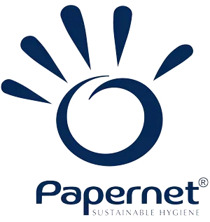 Logotipo da Papernet, marca de produtos de higiene sustentável.