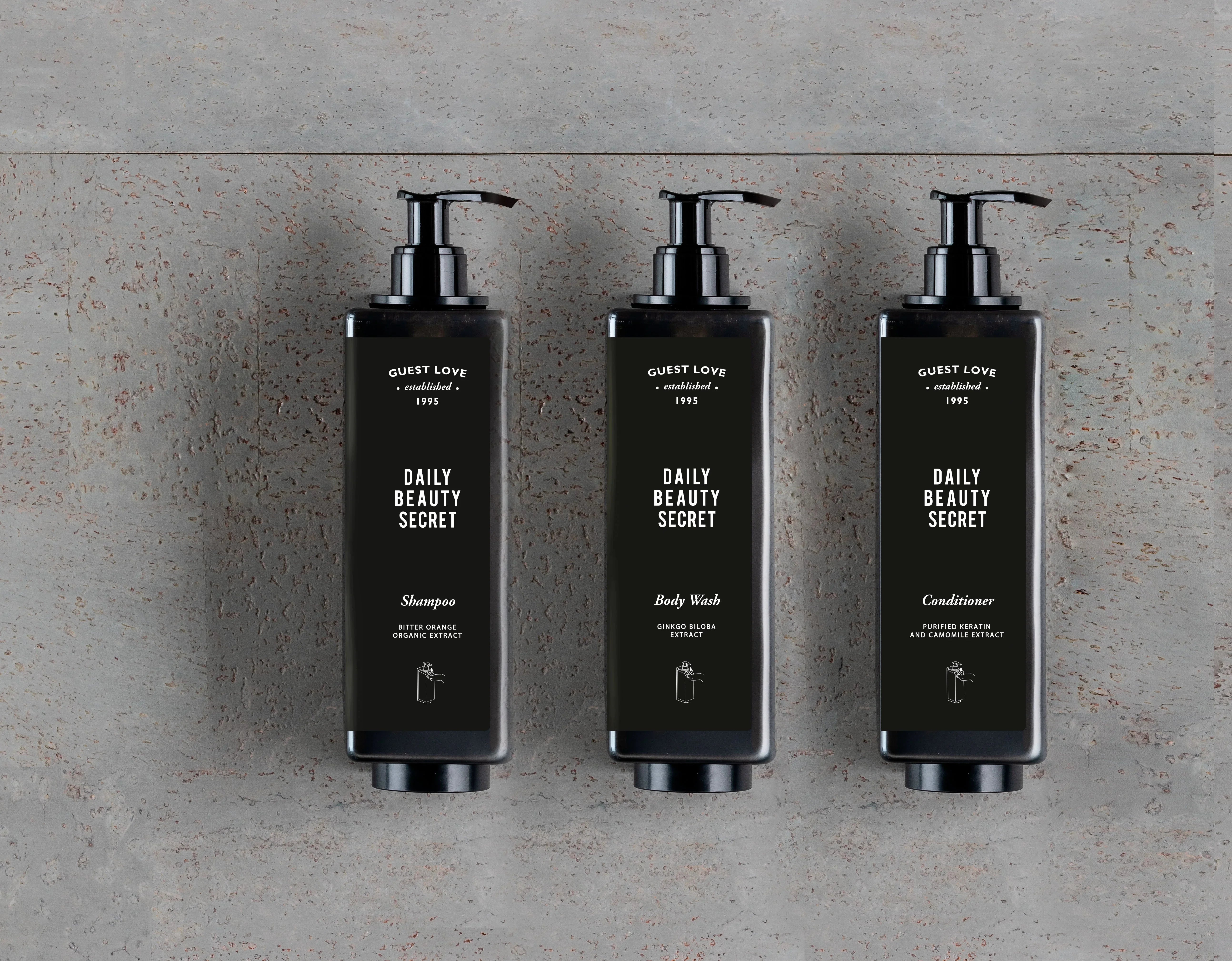 Amenities Hotelaria Hotel Garrafa Doseadora Refill 5L GFL Lousani GUEST LOVE Champô Gel Banho Sabonete Liquido Condicionador Cabelo