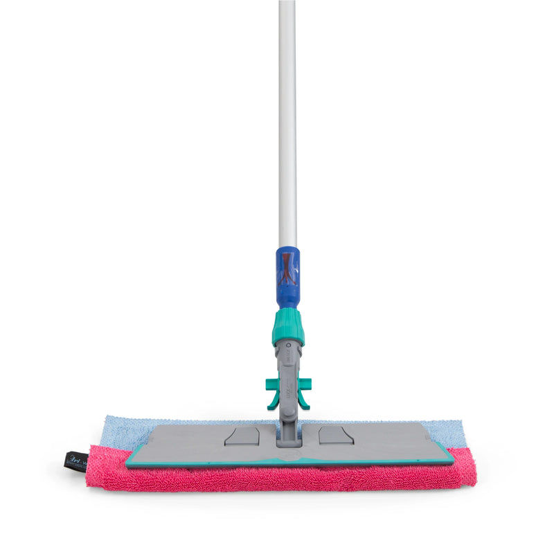 Mopa Microfibra Dupla-Ação de 2 Faces para Sistema Tri-Wet, com mop colorido e design prático.