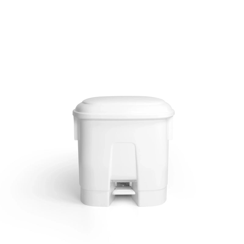 Balde do Lixo Profissional com Pedal 30L em branco, ideal para uso em restaurantes e clinicas.