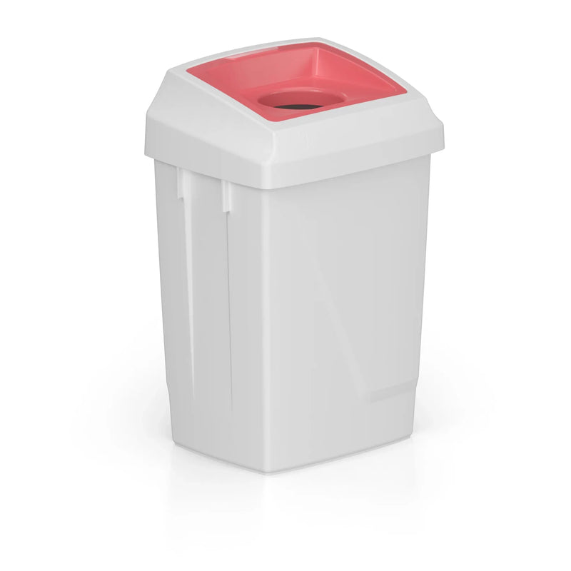 Papeleira com Tampa Reciclagem 50L em design minimalista, ideal para separação de resíduos.