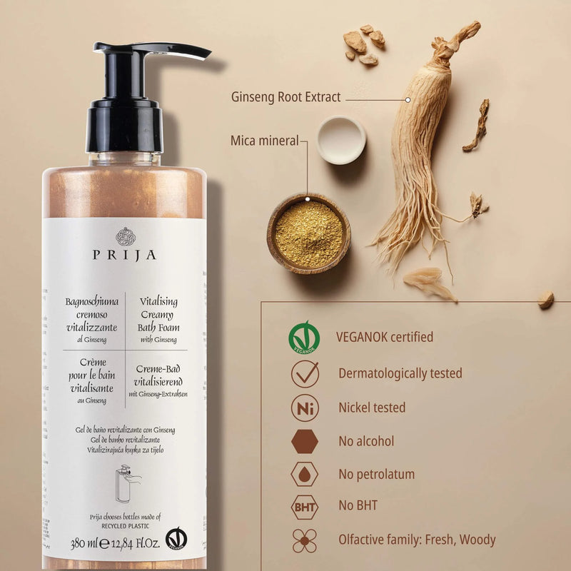 Gel de Banho Cremoso com Ginseng PRIJA 380ml