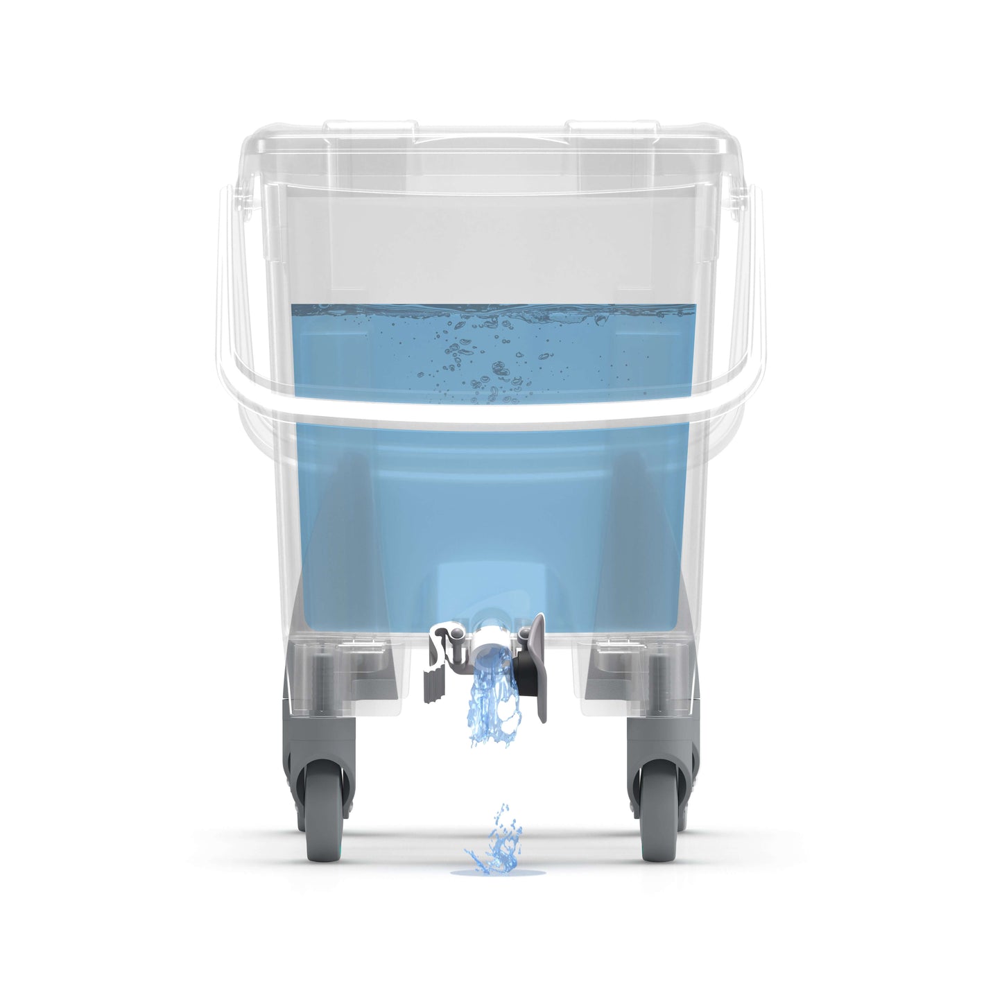 Carrinho Limpeza Duplo Ergo TTS com separador de águas e sistema de drenagem integrado.