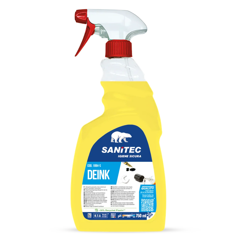 Garrafa Pulverizadora de 750ml de Detergente Limpador Multiusos Alcalino de Alta Performance da marca SANITEC DEINK