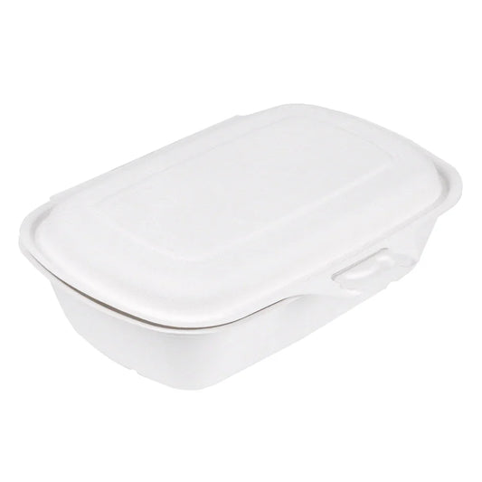 Caixa para Hot-Dog em Cana de Açúcar, descartável, 800ml, embalagem prática para take away, formato robusto, 50 unidades.