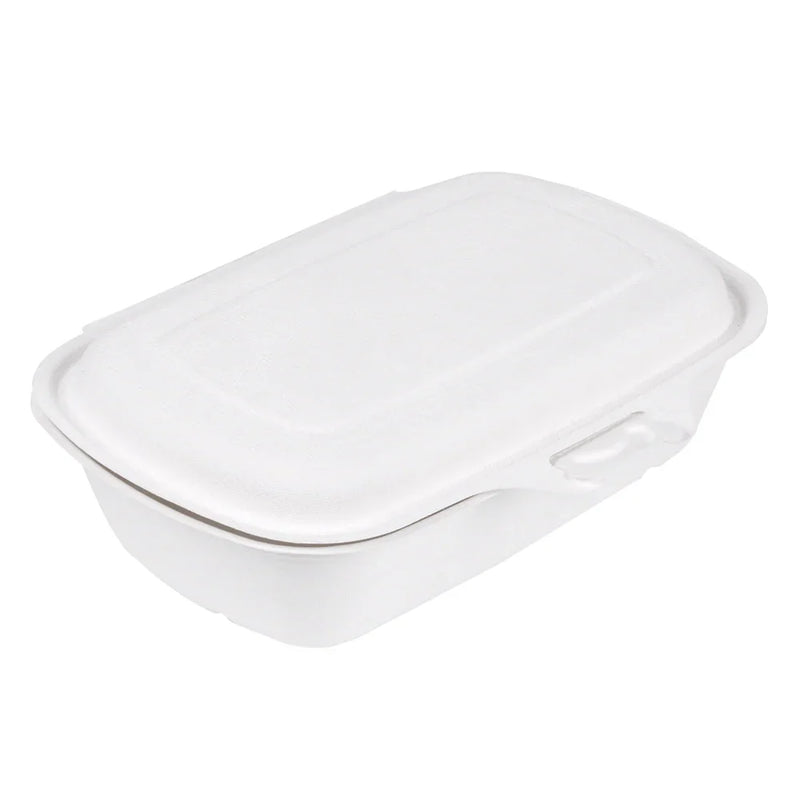 Caixa para Hot-Dog em Cana de Açúcar, descartável, 800ml, embalagem prática para take away, formato robusto, 50 unidades.