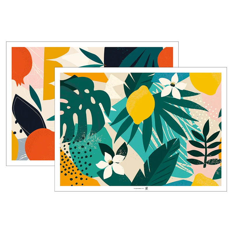 Toalhas de Mesa Offset Impressas Decoradas com padrão tropical colorido, 31x43cm, 500 Folhas.