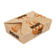 Caixa Take Away Plana para Frango 1980ml, embalagem ecológica para levar frango, pack de 50 unidades.