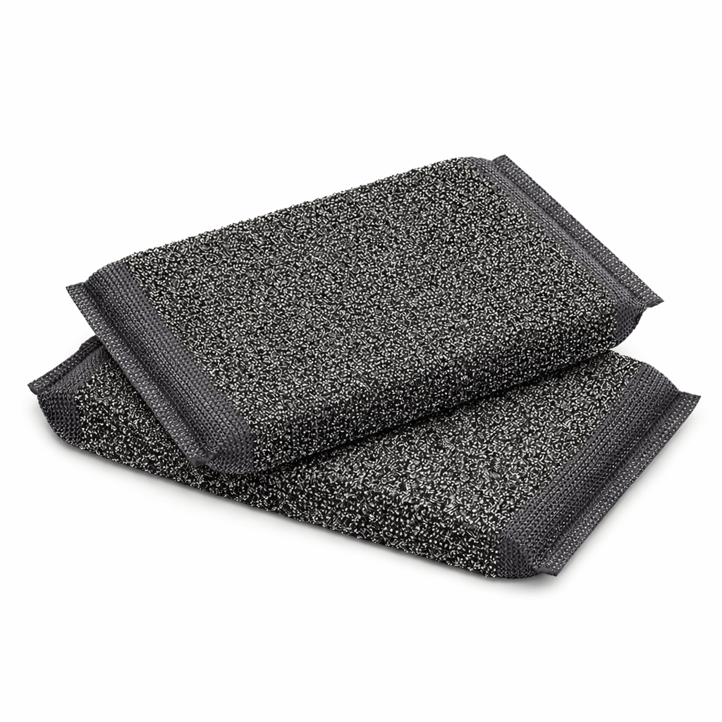 Esfregão Esponja Inox Profissional | Pack de 2 unidades | 14x9cm | Alta performance com revestimento de aço inox