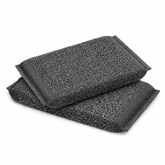 Esfregão Esponja Inox Profissional | Pack de 2 unidades | 14x9cm | Alta performance com revestimento de aço inox